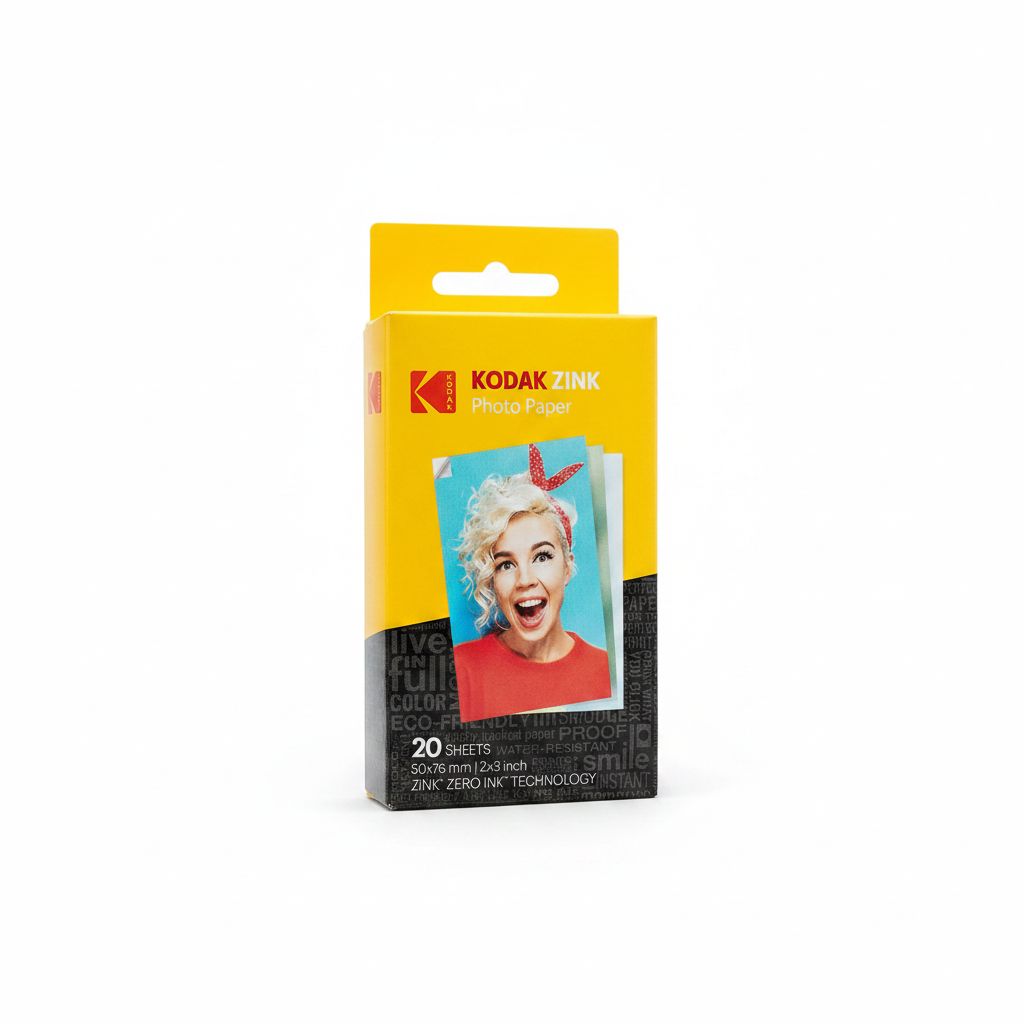 Kodak ZINK Photo Paper 50x76mm 20 Sheets for Smile & Printomatic, Sticky-Back Prints, Smudge-Proof, Water-Resistant & Tear-Resistant | RODZ2X320