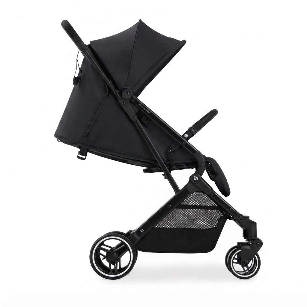 Hauck Travel N Care Plus Travel Buggy Lightweight Foldable Pushchair with Reclining Function, UV Protection, Sturdy Yet Portable Design for Busy Airports and City Streets | Black