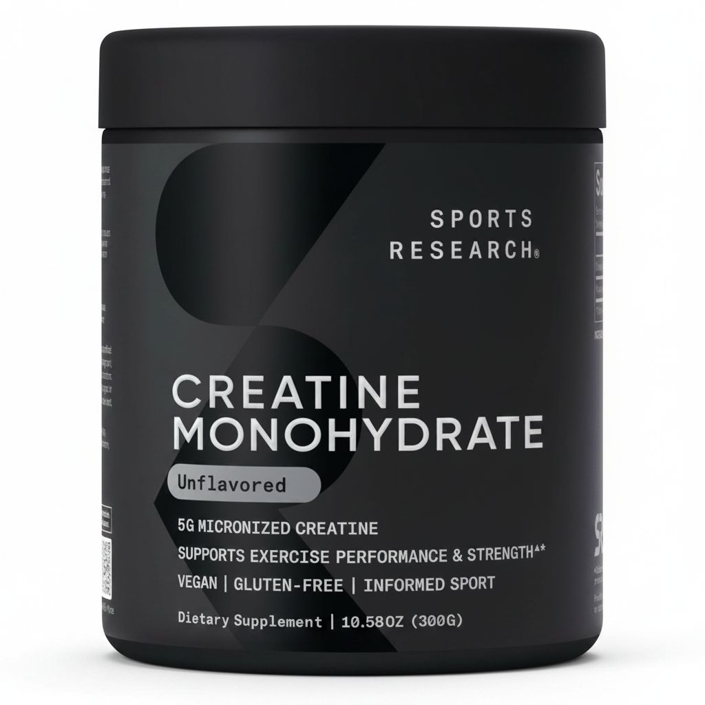Sports Research Creatine Monohydrate - Boost Muscle & Performance - 10.58 oz