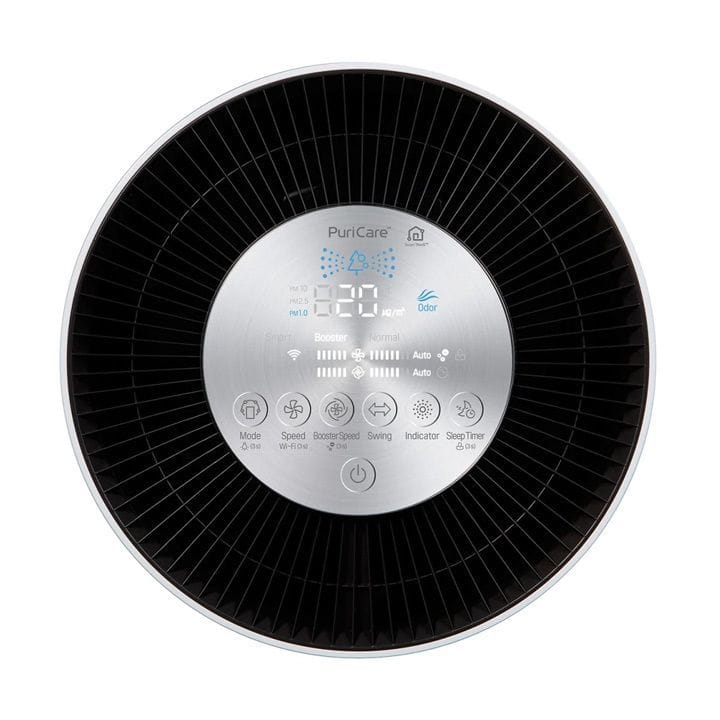 LG PuriCare 360° Air Purification And Clean Booster, Anti-bacterial Nano-ions, H13 HEPA, Clean Booster 61.2m² - White - AS65GDWH0