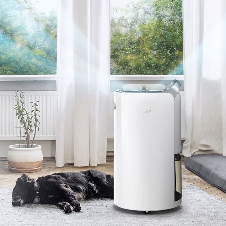 LG Smart Dehumidifier, Dual Inverter Compressor, Smart Efficiency, H13 HEPA Filter - White - MD19GQGE0 (Open Piece/Display Unit)