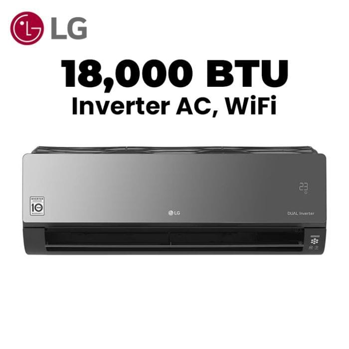 LG ARTCOOL Inverter Air Conditioner 18,000 BTU, Energy Saving, Fast Cooling, Wifi | A23TNC