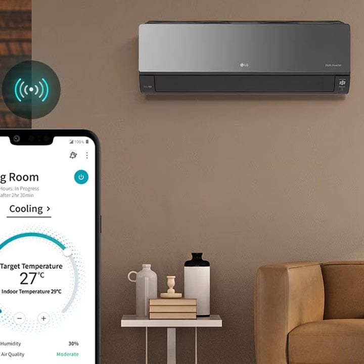 LG 1.5 Ton ARTCOOL Inverter AC 18000 BTU, Energy Saving, Fast Cooling, Dual Inverter Compressor™, Smart ThinQ™ (Wi-Fi), Plasmaster™ IonizerPLUS - Grey - A23TNC