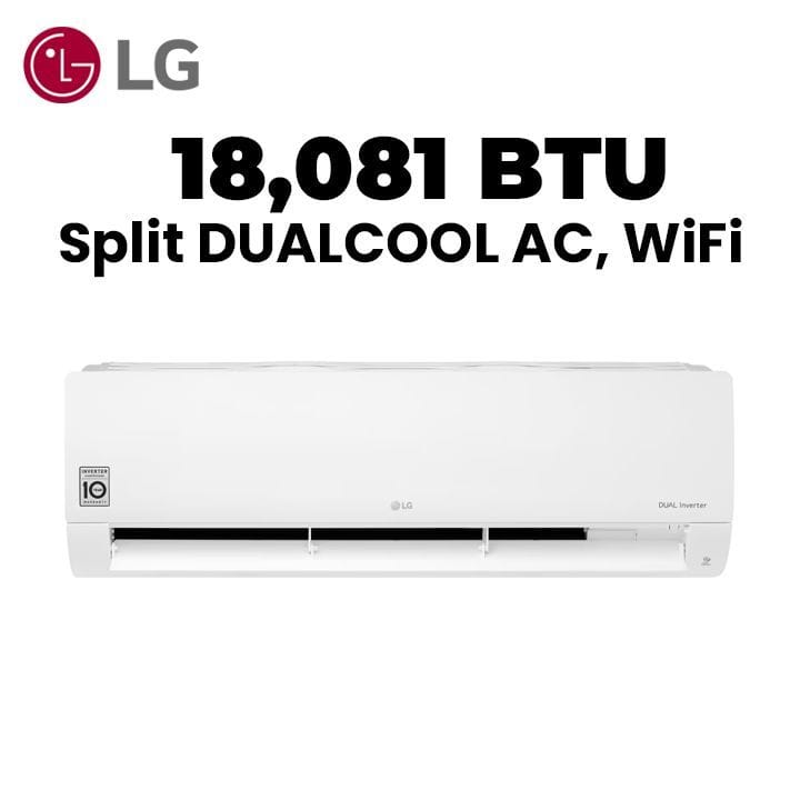LG Split Air Conditioner, DUALCOOL, WiFi, 18,081 BTU | I23TNC