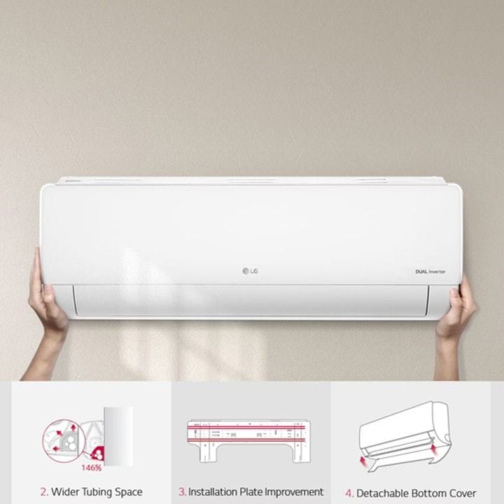 LG 1.5 Ton Split Air Conditioner 18,081 BTU, Dual Inverter Compressor™, Smart ThinQ™ (Wi-Fi), Plasmaster Ionizer+ - White - I23TNC