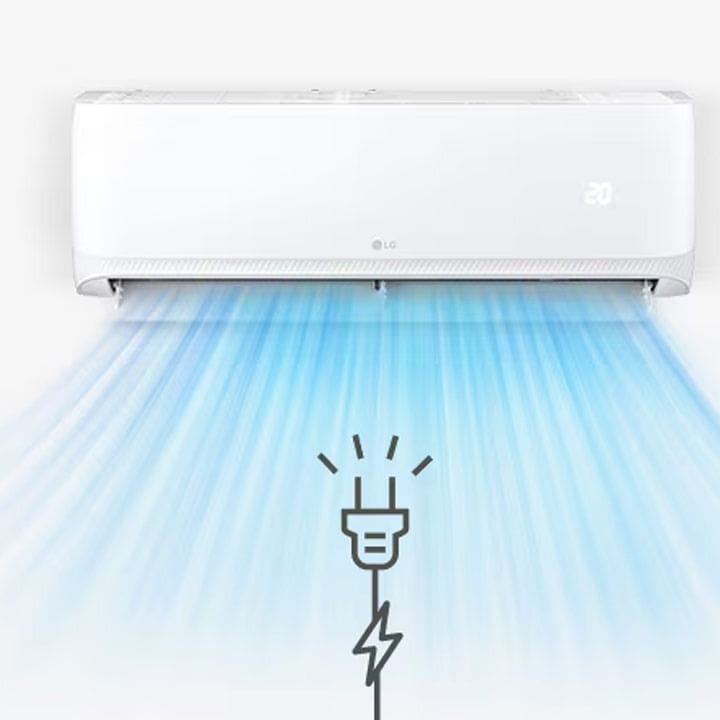 LG 2 Ton Rotary Compressor Split Air Conditioner 22000 BTU, Fast Cooling, Gold Fin™, Smart ThinQ™ (Wi-Fi) - White - T24ZCA