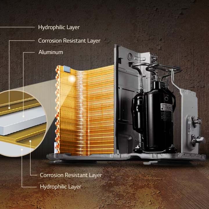 LG 2 Ton Rotary Compressor Split Air Conditioner 22000 BTU, Fast Cooling, Gold Fin™, Smart ThinQ™ (Wi-Fi) - White - T24ZCA