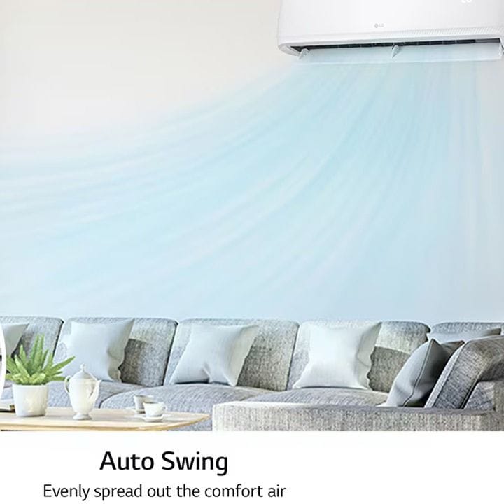 LG 2 Ton Rotary Compressor Split Air Conditioner 22000 BTU, Fast Cooling, Gold Fin™, Smart ThinQ™ (Wi-Fi) - White - T24ZCA