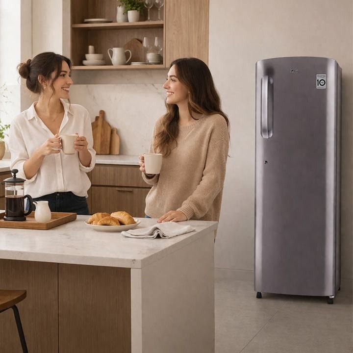 LG Single Door Refrigerator 190L, Smart Inverter Compressor, Fastest In Ice Making - Silver - GR-231ALLB