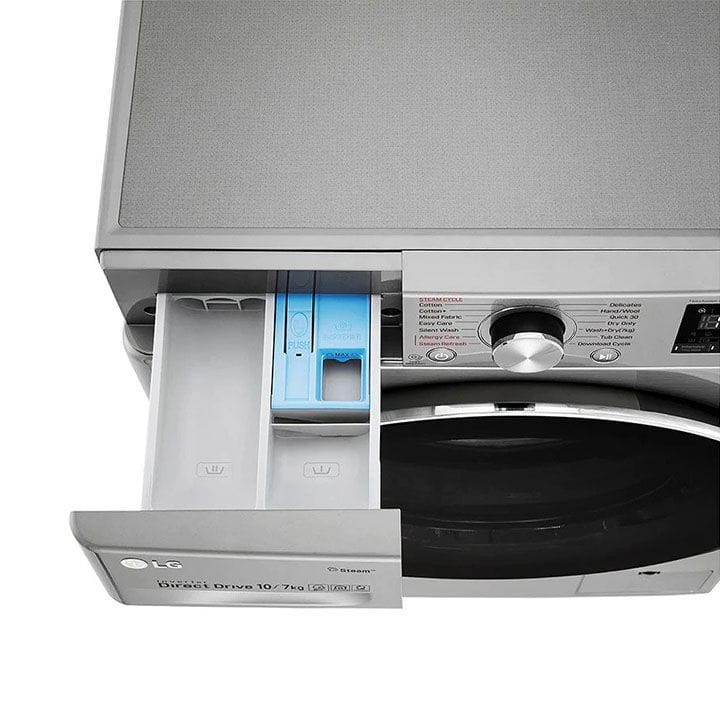 LG Washer & Dryer, 10/7 Kg, Bigger Capacity, AI DD, Steam, ThinQ | F4V5RGP2T
