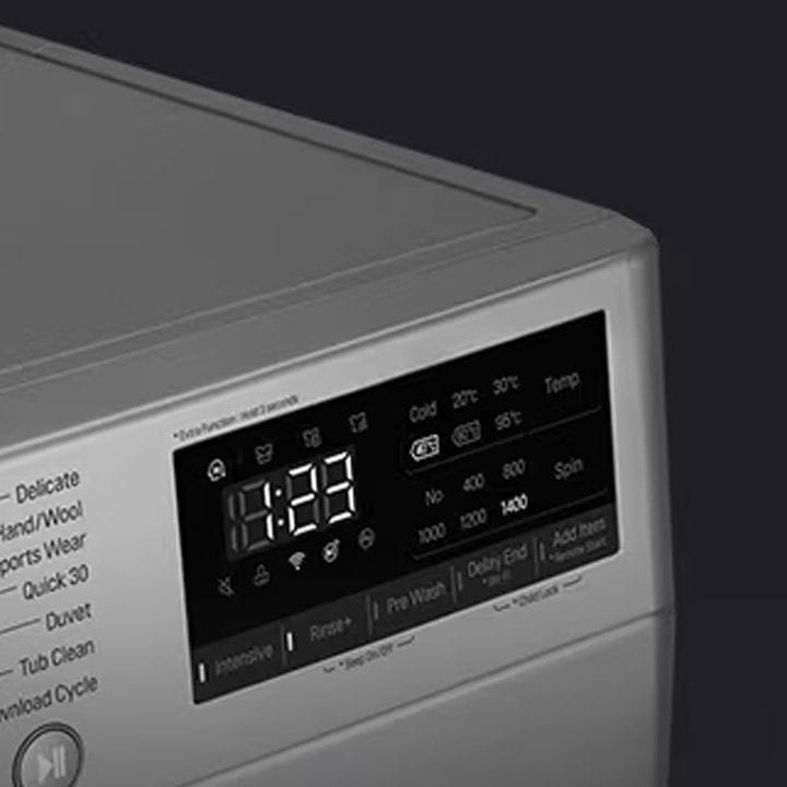 LG Front Load 10 Kg Washer And 7Kg Dryer, AI DD™, Steam™, ThinQ™, Stainless Steel Lifter - Silver - F4V5RGP2T