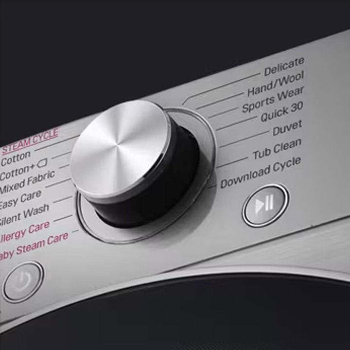 LG Front Load 10 Kg Washer And 7Kg Dryer, AI DD™, Steam™, ThinQ™, Stainless Steel Lifter - Silver - F4V5RGP2T