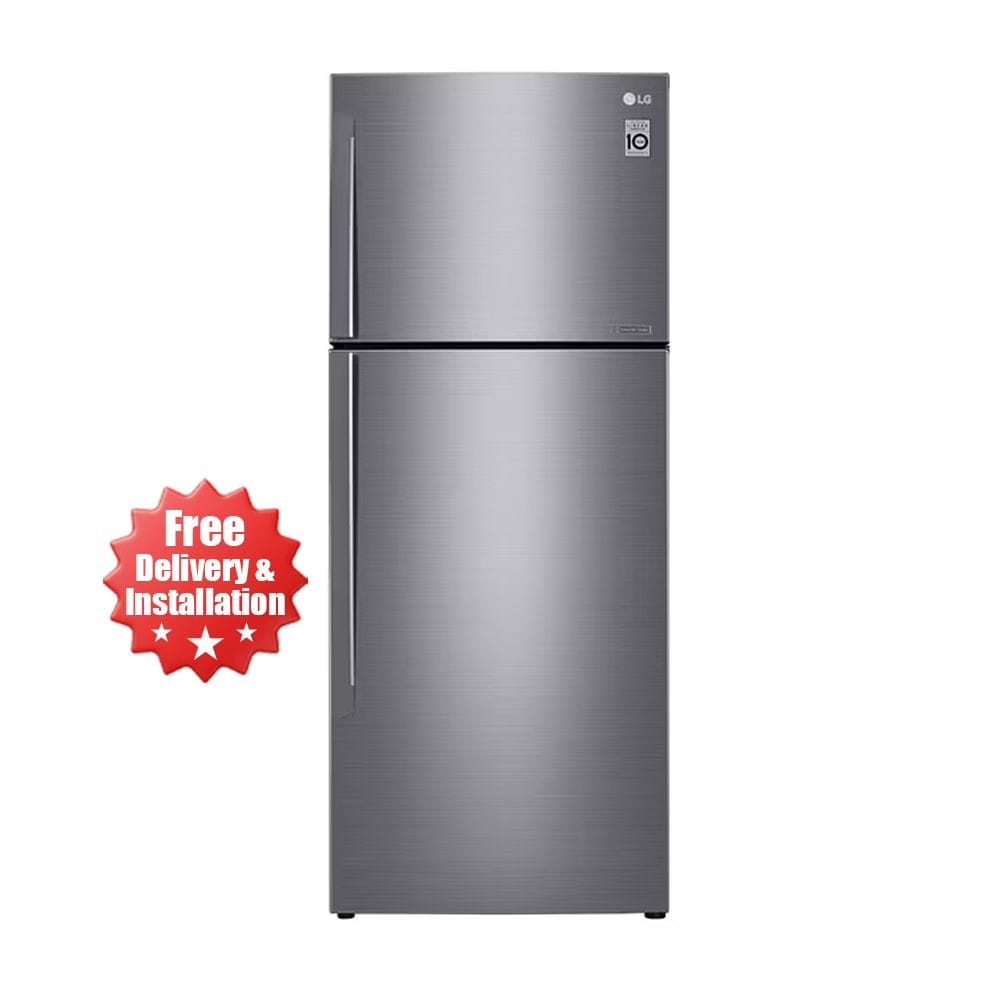 LG 600L Top Freezer Refrigerator, Smart Inverter Compressor, DoorCooling+, Multi Air Flow, Moist Balance Crisper & Hygiene Fresh+ | Shiny Steel - GR-C639HLCL.DPZQMEB