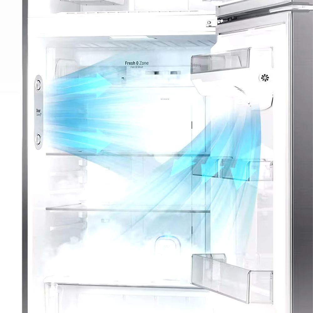 LG 600L Top Freezer Refrigerator, Smart Inverter Compressor, DoorCooling+, Multi Air Flow, Moist Balance Crisper & Hygiene Fresh+ | Shiny Steel - GR-C639HLCL.DPZQMEB