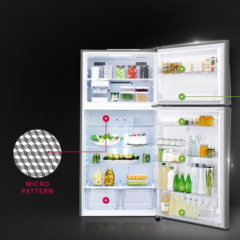 LG 600L Top Freezer Refrigerator, Smart Inverter Compressor, DoorCooling+, Multi Air Flow, Moist Balance Crisper & Hygiene Fresh+ | Shiny Steel - GR-C639HLCL.DPZQMEB