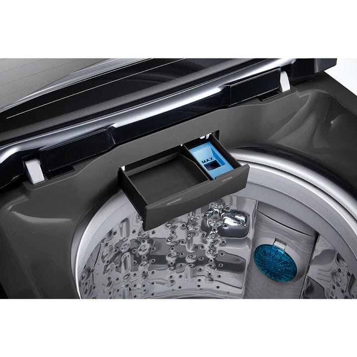 LG Top Load Washer, 18Kg, Black Color, Smart Inverter Control, TurboDrum, Smart Diagnosis | T18665NEHT2