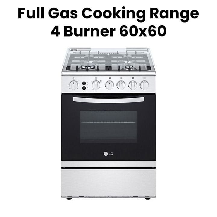 LG 60x60  4 Burner Full Gas  Cooking Range Full Safety Stainless Steel Finish with Cast Iron Trivet With Rotisserie | FA211RMA 