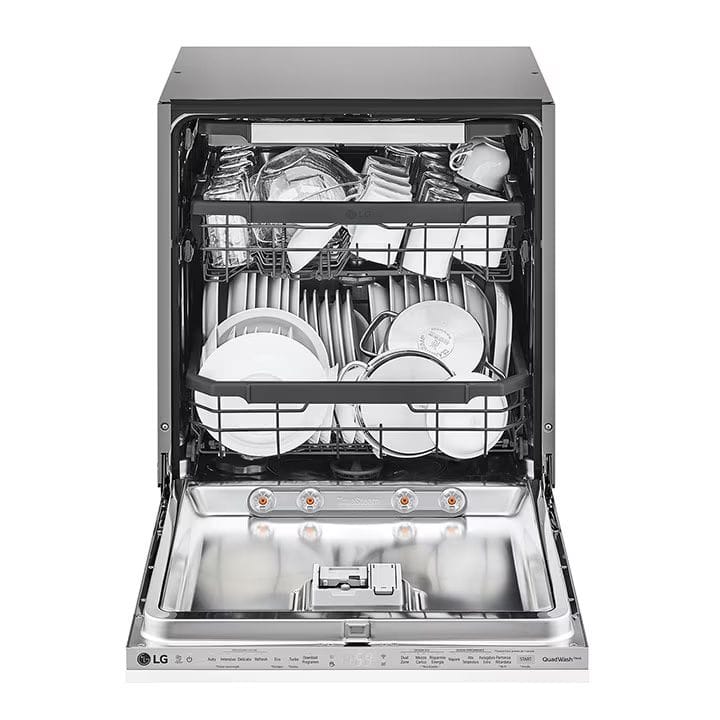 LG QuadWash Built-in Steam Dishwasher, 14 Place Settings, EasyRack Plus, Inverter Direct Drive, ThinQ | DBC425TS