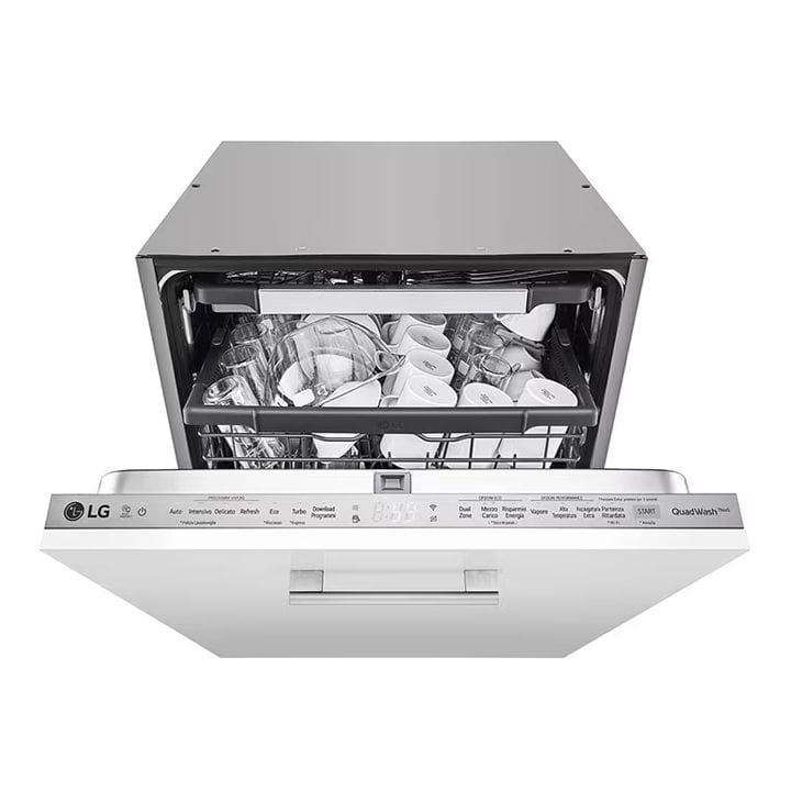 LG QuadWash Built-in Steam Dishwasher, 14 Place Settings, EasyRack Plus, Inverter Direct Drive, ThinQ | DBC425TS