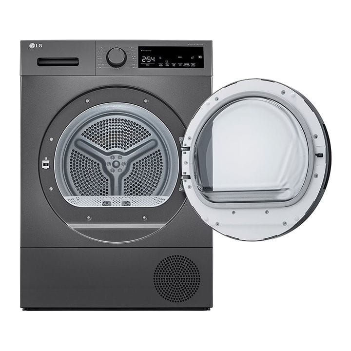 LG Heat Pump Dryer 8Kg, A++, Heat Pump, Sensor Dry, Automatically Adjusts Drying Time - Dark Silver - RH80T2SP7RM