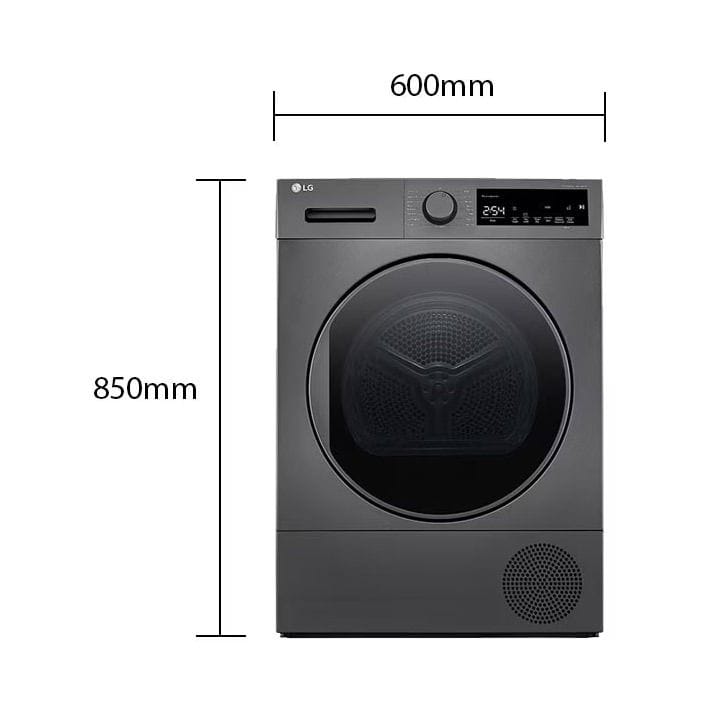 LG Heat Pump Dryer 8Kg, A++, Heat Pump, Sensor Dry, Automatically Adjusts Drying Time - Dark Silver - RH80T2SP7RM