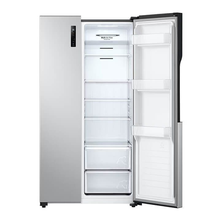 LG Side by Side Refrigerator, Total No Frost, Multi AirFlow, Touch LED Display, Smart Inverter Compressor Tempered Glass | GRFB587PQAM