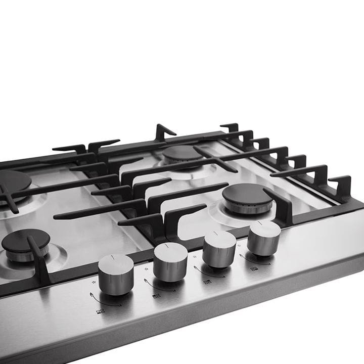 LG Built In Gas Hob With 4 Burners 60cm, Enamel Coated Pan Support, Sleek Silver Design Adds Style To Kitchen - Silver - HU641BBG