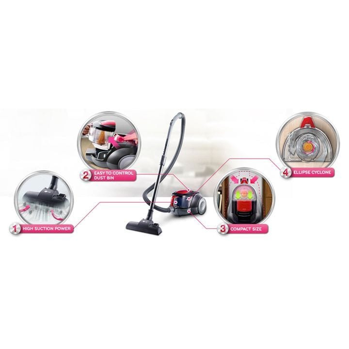 LG 1,800W Vacuum Cleaner Made in Vietnam - Sparkle Red | VC5418NNTR