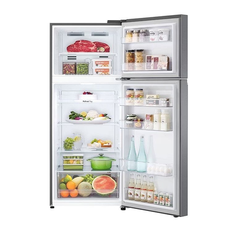 LG Double Door Refrigerator, Inverter Linear Compressor, Multi-Air Flow System 470L - Silver