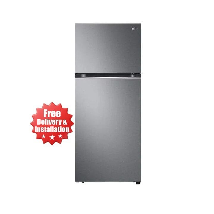 LG Double Door Refrigerator, Inverter Linear Compressor, Multi-Air Flow System 470L - Silver