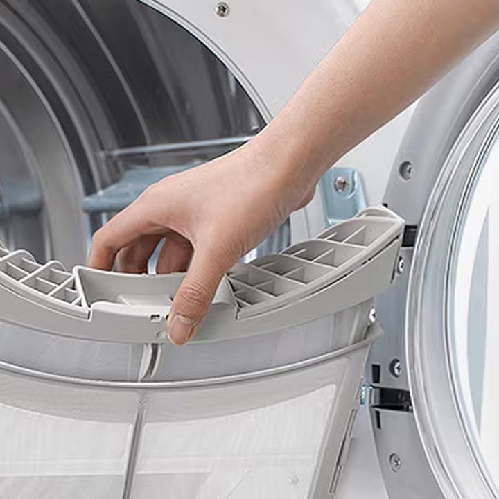 LG Dual Inverter Heat Pump Clothes Dryer 9Kg, Eco Hybrid™, Auto Cleaning Condenser, Shoe Rack, Low Ampere Cycle - Platinum Silver - RH90V5PVTN