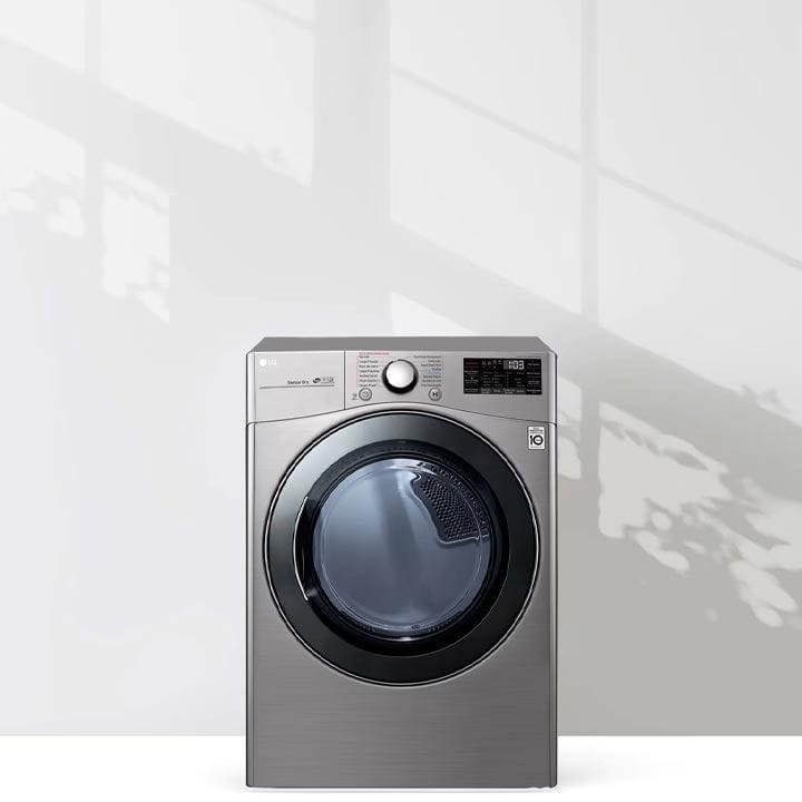 LG Dual Inverter Heat Pump Dryer 18Kg, Sensor Dry, Dual Filter, Smart ThinQ WiFi Connectivity - Stainless Silver - RH18U8EVCW