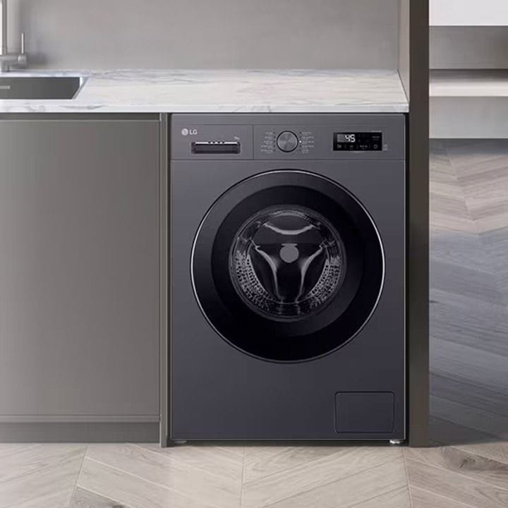 LG Front Load Washing Machine 8Kg, Direct Drive Motor, Steam™, 6 Motion Power Wash, Tub Clean, Smart Diagnosis - Middle Black - F2Y1TYP6J