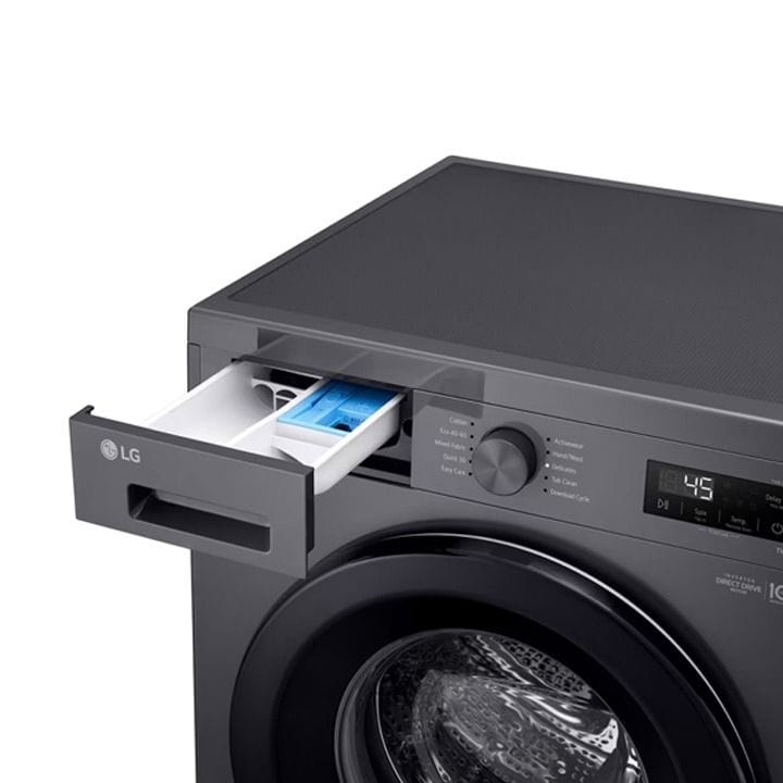 LG Front Load Washing Machine, Made In China, Stylish Middle Black Finish, Front Load Design, Advanced Wash Programs 8Kg - Black - F2Y1TYP6J