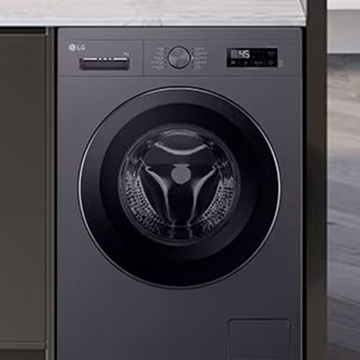 LG Front Load Washing Machine 8Kg, Direct Drive Motor, Steam™, 6 Motion Power Wash, Tub Clean, Smart Diagnosis - Middle Black - F2Y1TYP6J