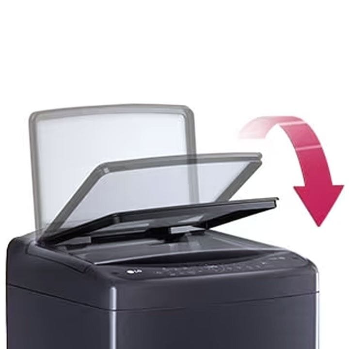 LG Top Load Washing Machine 18Kg, Smart Inverter, TurboDrum, Smart Motion, Soft Closing Door, Wide Lint Filter - Middle Black - T18V1NDHT2