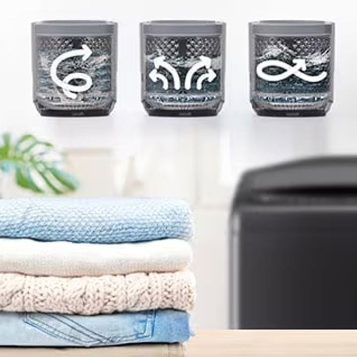 LG Top Load Washing Machine 18Kg, Smart Inverter, TurboDrum, Smart Motion, Soft Closing Door, Wide Lint Filter - Middle Black - T18V1NDHT2
