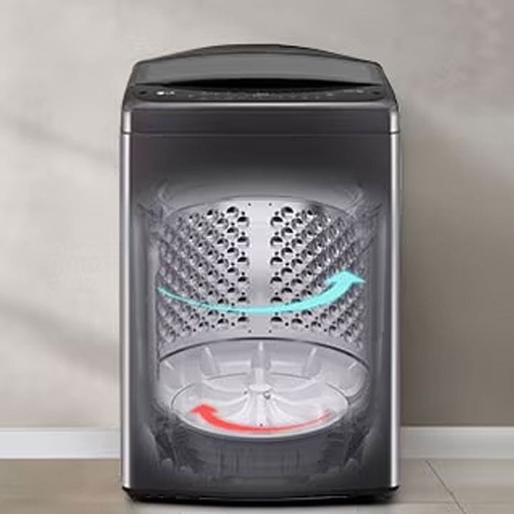 LG Top Load Washing Machine 18Kg, Smart Inverter, TurboDrum, Smart Motion, Soft Closing Door, Wide Lint Filter - Middle Black - T18V1NDHT2