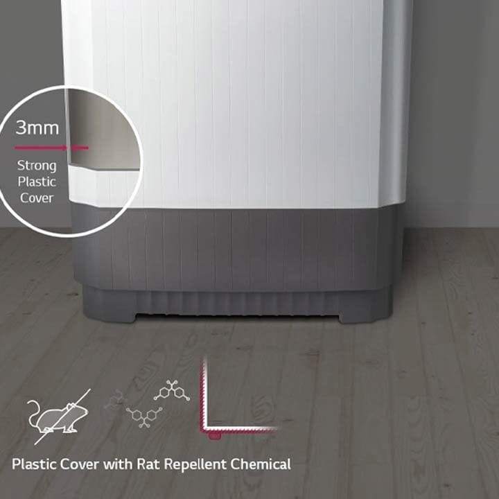 LG Twin Tub Washing Machine 13Kg, 3 Dimension Roller Jet Pulsator, 3 Wash Program, Wind Jet Dry - Middle Black - P1461RWNL