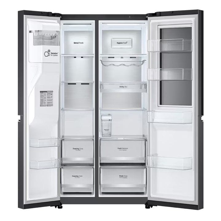 إل جي ثلاجة إنستا فيو سايد باي سايد 674 لتر - أسود غير لامع | GR-X267CQEW