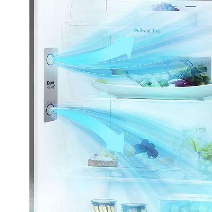 LG Double Door Refrigerator 600L, Smart Inverter Compressor™, LINEARCooling™, DoorCooling⁺™⁺™ - Platinum Steel - GR-B642PFFQ