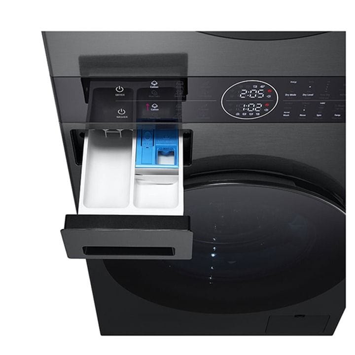 LG Wash Tower With 12Kg Washer And 10Kg Dryer Capacity, 1400 RPM, Space-saving, TurboWash 360, Dual Inverter Heat Pump - Black Steel - W4W8BVPKZHM