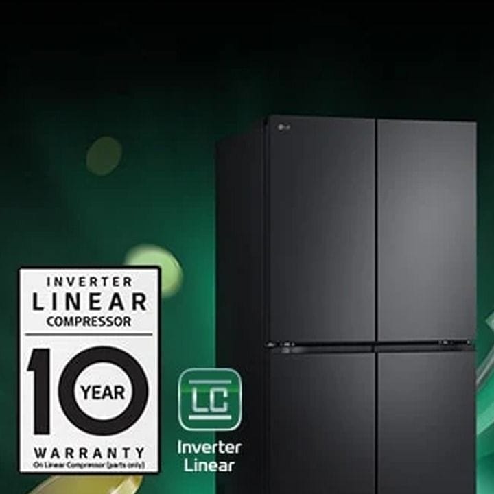 LG French Door Refrigerator 704L – Inverter Linear Compressor, Door Cooling+, Multi Air Flow, ThinQ Smart Control | Black - GR-B34FFCDB