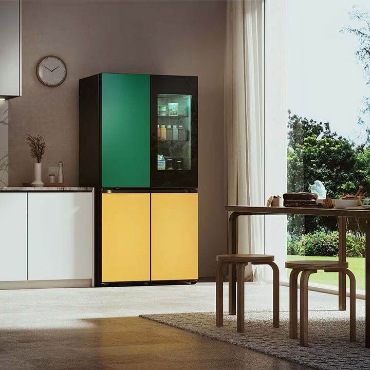 LG 527L Glass Finish Refrigerator - Black | GR-A34FDMKB