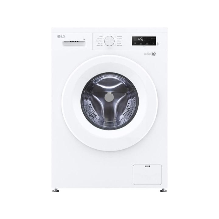 LG Front Load Washing Machine 7Kg, Hygiene Steam Cycle, Inverter Direct Drive Motor, 6-Motion DD, Full Touch Control Panel - White - F2Y1HYP3W