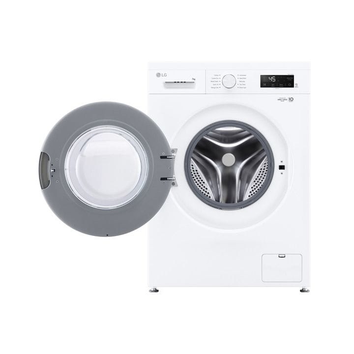 LG Front Load Washing Machine 7Kg, Hygiene Steam Cycle, Inverter Direct Drive Motor, 6-Motion DD, Full Touch Control Panel - White - F2Y1HYP3W