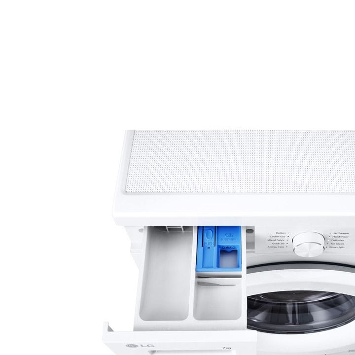 LG Front Load Washing Machine 7Kg, Hygiene Steam Cycle, Inverter Direct Drive Motor, 6-Motion DD, Full Touch Control Panel - White - F2Y1HYP3W