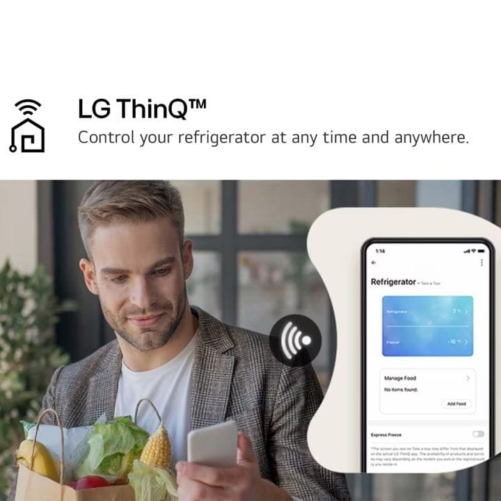 LG InstaView™ Bottom Freezer Refrigerator 349L, LINEAR Cooling, DoorCooling⁺™, FRESH Converter, Zero Clearance, Multi Air Flow - Beige/Black - GR-V479QGKW