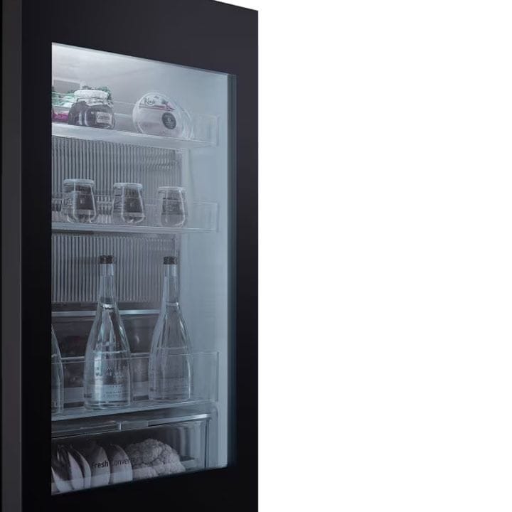 LG InstaView™ Bottom Freezer Refrigerator 349L, LINEAR Cooling, DoorCooling⁺™, FRESH Converter, Zero Clearance, Multi Air Flow - Beige/Black - GR-V479QGKW