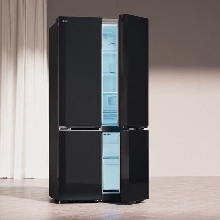LG French Door Refrigerator 619L – Inverter Linear Compressor, Door Cooling+, Multi Air Flow, Hygiene Fresh+, ThinQ Smart Control | Black Glass - GR-B30FFGPB
